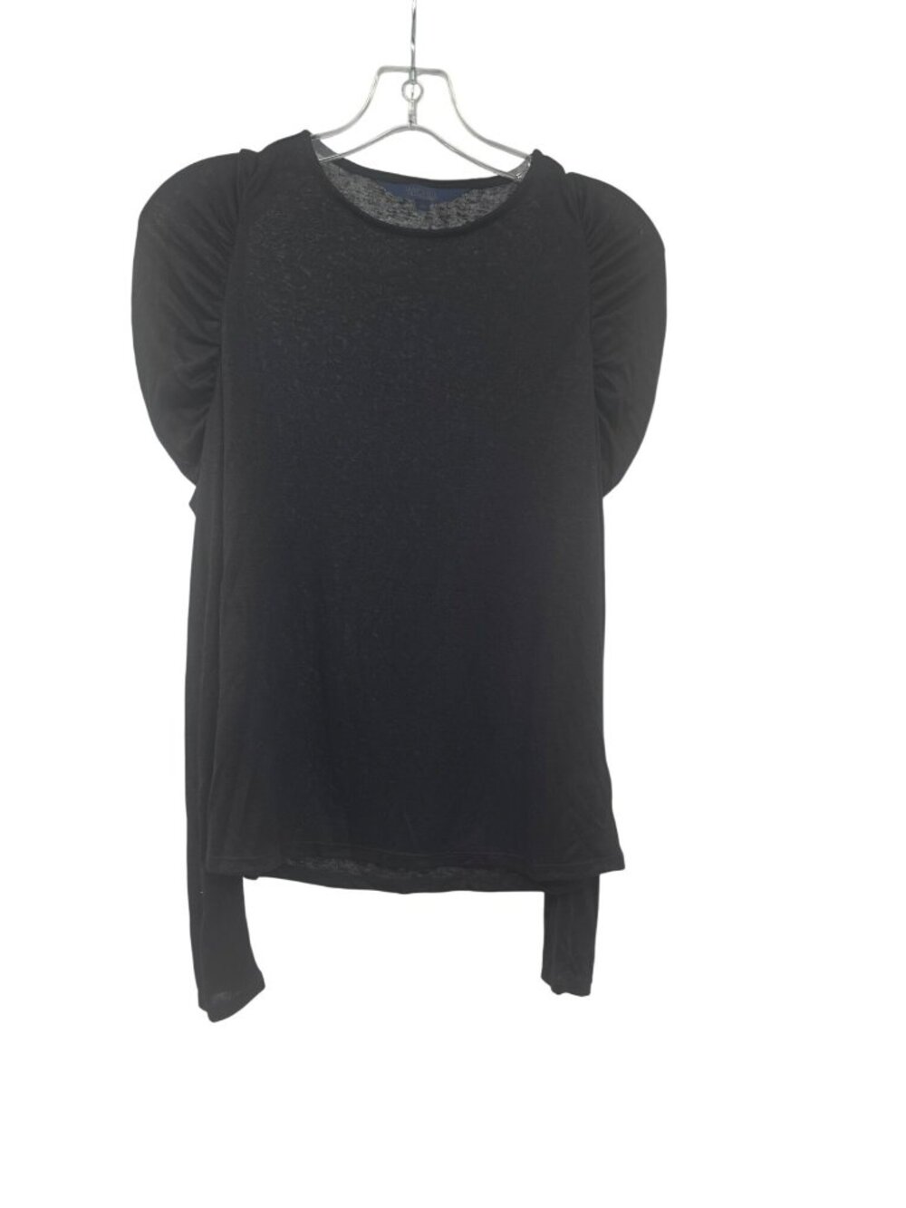 Rachel Roy Womens Puff Shoulder Top Long Sleeve Black Size Large